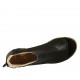 Zapato abierto en punta cerrado hasta el cuello para mujer con cremallera posterior en piel y piel perforada negra tacon 4 - Tallas disponibles:  44