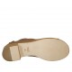 Zapato abierto en punta para mujer con cremallera posterior en piel y piel perforada avellana tacon 4 - Tallas disponibles:  43, 44