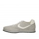 Scarpa sportiva stringata da uomo in camoscio e camoscio forato grigio e pelle bianca - Misure disponibili: 46