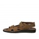 Sandale pour hommes avec deux bandes de fermeture velcro en nubuck taupe - Pointures disponibles:  46, 47