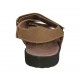 Sandale pour hommes avec deux bandes de fermeture velcro en nubuck taupe - Pointures disponibles:  46, 47