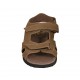 Sandale pour hommes avec deux bandes de fermeture velcro en nubuck taupe - Pointures disponibles:  46, 47