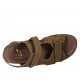 Sandale pour hommes avec deux bandes de fermeture velcro en nubuck taupe - Pointures disponibles:  46, 47