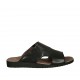 Men's mule with elastic bands in black leather - Available sizes:  46, 48, 49