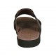 Men's mule with elastic bands in black leather - Available sizes:  46, 48, 49