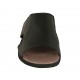 Men's mule with elastic bands in black leather - Available sizes:  46, 48, 49