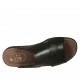 Men's mule with elastic bands in black leather - Available sizes:  46, 48, 49