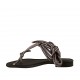 Sandalo infradito alla schiava da donna con lacci in pelle laminata grigia canna di fucile tacco 1 - Misure disponibili: 33, 34, 43