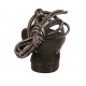 Sandalo infradito alla schiava da donna con lacci in pelle laminata grigia canna di fucile tacco 1 - Misure disponibili: 33, 34, 43