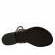 Sandalo infradito alla schiava da donna con lacci in pelle laminata grigia canna di fucile tacco 1 - Misure disponibili: 33, 34, 43