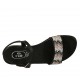 Sandalo da donna in pelle nera con cinturino e strass tacco 2 - Misure disponibili: 32, 45