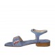 Sandalo da donna con cinturino e strass in camoscio azzurro tacco 2 - Misure disponibili: 32, 33, 43