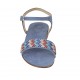 Sandalo da donna con cinturino e strass in camoscio azzurro tacco 2 - Misure disponibili: 32, 33, 43