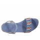 Sandalo da donna con cinturino e strass in camoscio azzurro tacco 2 - Misure disponibili: 32, 33, 43