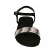 Sandalo da donna in camoscio nero con cinturino e strass tacco 2 - Misure disponibili: 32
