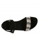 Sandalo da donna in camoscio nero con cinturino e strass tacco 2 - Misure disponibili: 32