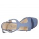 Sandalo da donna in camoscio azzurro tacco 2 - Misure disponibili: 32, 43, 44, 46