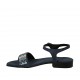 Sandalo da donna con cinturino e strass in camoscio blu tacco 2 - Misure disponibili: 32, 42, 46