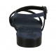 Sandalo da donna con cinturino e strass in camoscio blu tacco 2 - Misure disponibili: 32, 42, 46