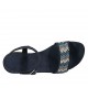 Sandalo da donna con cinturino e strass in camoscio blu tacco 2 - Misure disponibili: 32, 42, 46