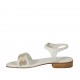 Sandalo da donna in pelle bianca con cinturino e strass tacco 2 - Misure disponibili: 32, 43, 44, 45, 46