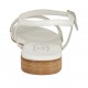 Sandale pour femmes en cuir blanc avec courroie et strass talon 2 - Pointures disponibles:  32, 43, 46