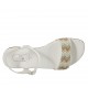 Sandalo da donna in pelle bianca con cinturino e strass tacco 2 - Misure disponibili: 32, 43, 44, 45, 46