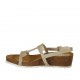 Sandalo da donna glitterato platino zeppa 4 - Misure disponibili: 42