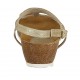 Sandalo da donna glitterato platino zeppa 4 - Misure disponibili: 42