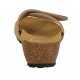 Sabot aperto da donna in pelle beige con bottone, velcro e zeppa 4 - Misure disponibili: 42, 43, 44