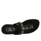 Chanclas de dedo con estrás para mujer en piel negra tacon 2 - Tallas disponibles:  33