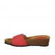 Mule ouvert rouge pour femmes avec bouton et fermeture velcro talon compensé 4 - Pointures disponibles:  43