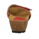 Sabot aperto da donna in pelle rossa con bottone, velcro e zeppa 4 - Misure disponibili: 43