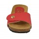 Mule ouvert rouge pour femmes avec bouton et fermeture velcro talon compensé 4 - Pointures disponibles:  43