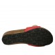 Mule ouvert rouge pour femmes avec bouton et fermeture velcro talon compensé 4 - Pointures disponibles:  43