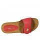 Mule ouvert rouge pour femmes avec bouton et fermeture velcro talon compensé 4 - Pointures disponibles:  43