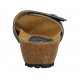 Mule ouvert pour femmes en cuir bleu avec bouton et fermeture velcro talon compensé 4 - Pointures disponibles:  42, 43, 44
