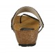 Sabot aperto infradito da donna in pelle nera con strass e zeppa 4  - Misure disponibili: 43