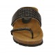 Sabot aperto infradito da donna in pelle nera con strass e zeppa 4  - Misure disponibili: 43