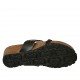 Sabot aperto infradito da donna in pelle nera con strass e zeppa 4  - Misure disponibili: 43