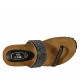 Sabot aperto infradito da donna in pelle nera con strass e zeppa 4  - Misure disponibili: 43