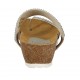 Woman's open thong mules in silver leather with rhinestones wedge heel 4 - Available sizes:  42