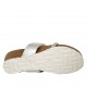 Chanclas de dedo en piel plateada para mujer con estrás y cuña 4 - Tallas disponibles:  42