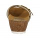 Sabot da donna in pelle laminata platino con fibbia zeppa 4 - Misure disponibili: 42