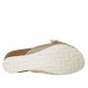 Sabot da donna in pelle laminata platino con fibbia zeppa 4 - Misure disponibili: 42