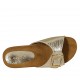 Sabot da donna in pelle laminata platino con fibbia zeppa 4 - Misure disponibili: 42
