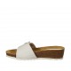 Sabot da donna in pelle bianca con bottone, velcro e zeppa 4 - Misure disponibili: 42, 43, 44