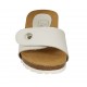 Sabot da donna in pelle bianca con bottone, velcro e zeppa 4 - Misure disponibili: 42, 43, 44