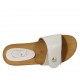 Sabo para mujer en piel blanca con boton y velcro cuña 4 - Tallas disponibles:  42, 43, 44