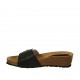 Sabot da donna in pelle nera con bottone, velcro e zeppa 4 - Misure disponibili: 42, 43, 44